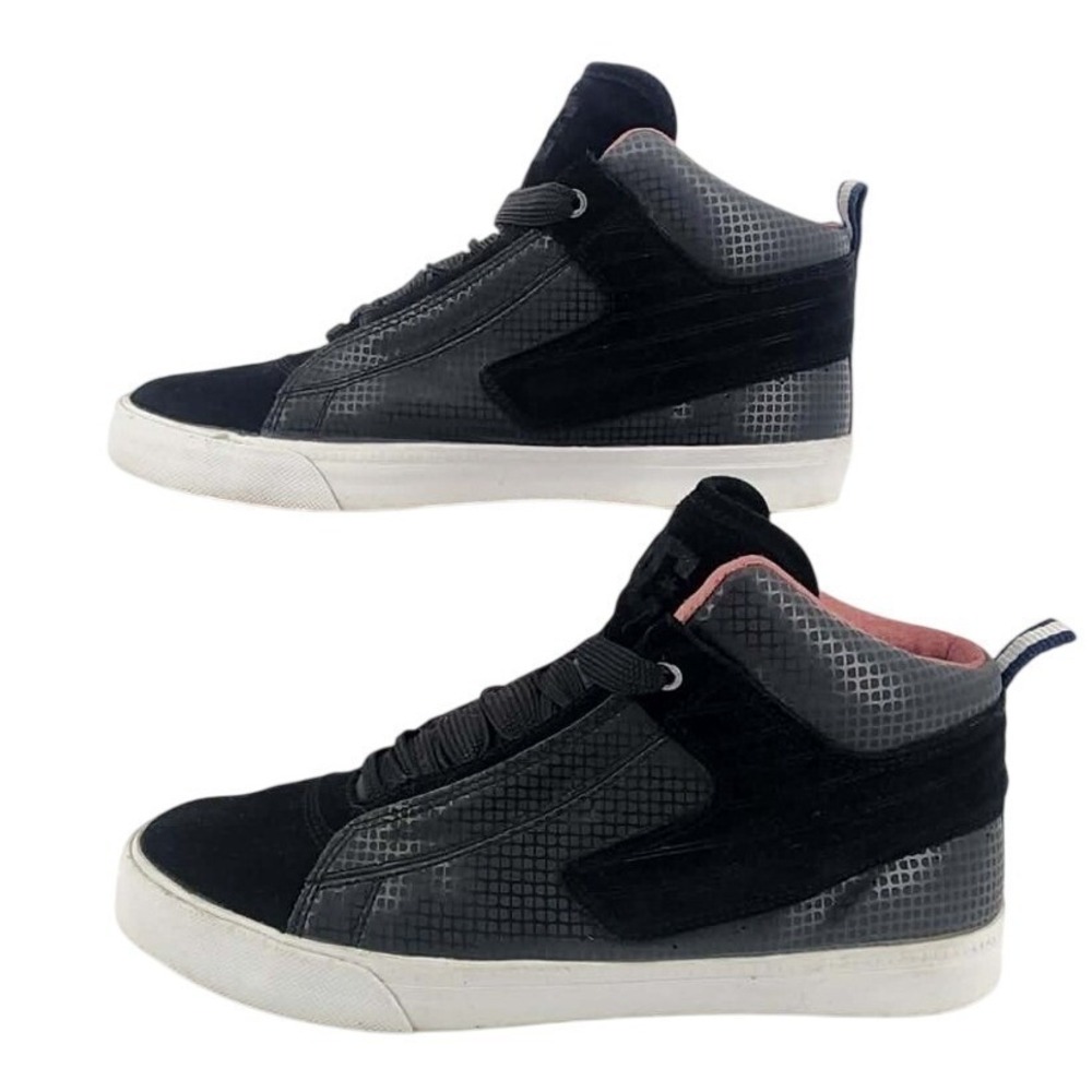 DC District 4 Skateboard Shoes Men 11 Black Leather High Top Sneakers 303000 EUC
